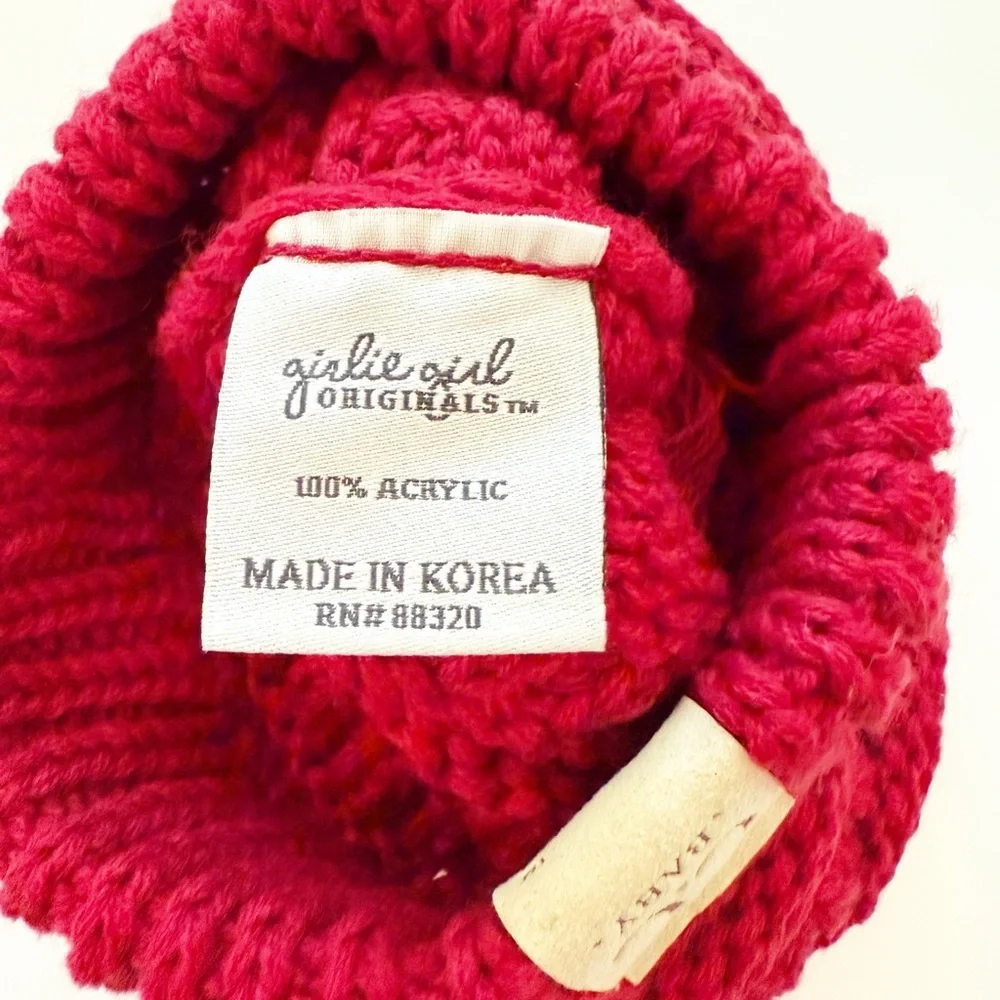 C.C Baby Double Pom Red Beanie